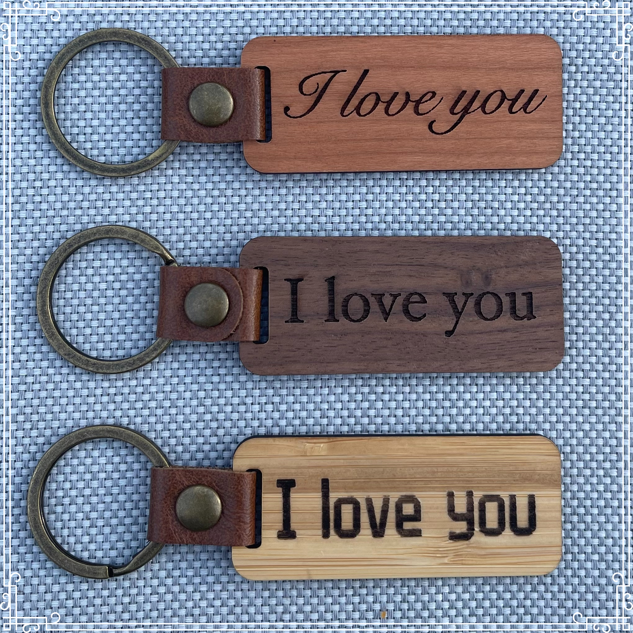 Personalised wooden keychains